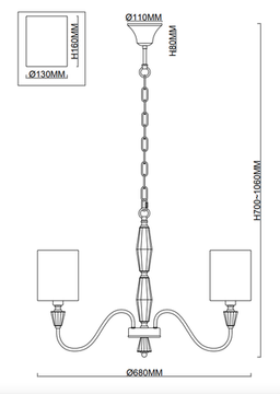 Люстра подвесная 6*Е14 1051/09/06P хром Estetio Stilfort