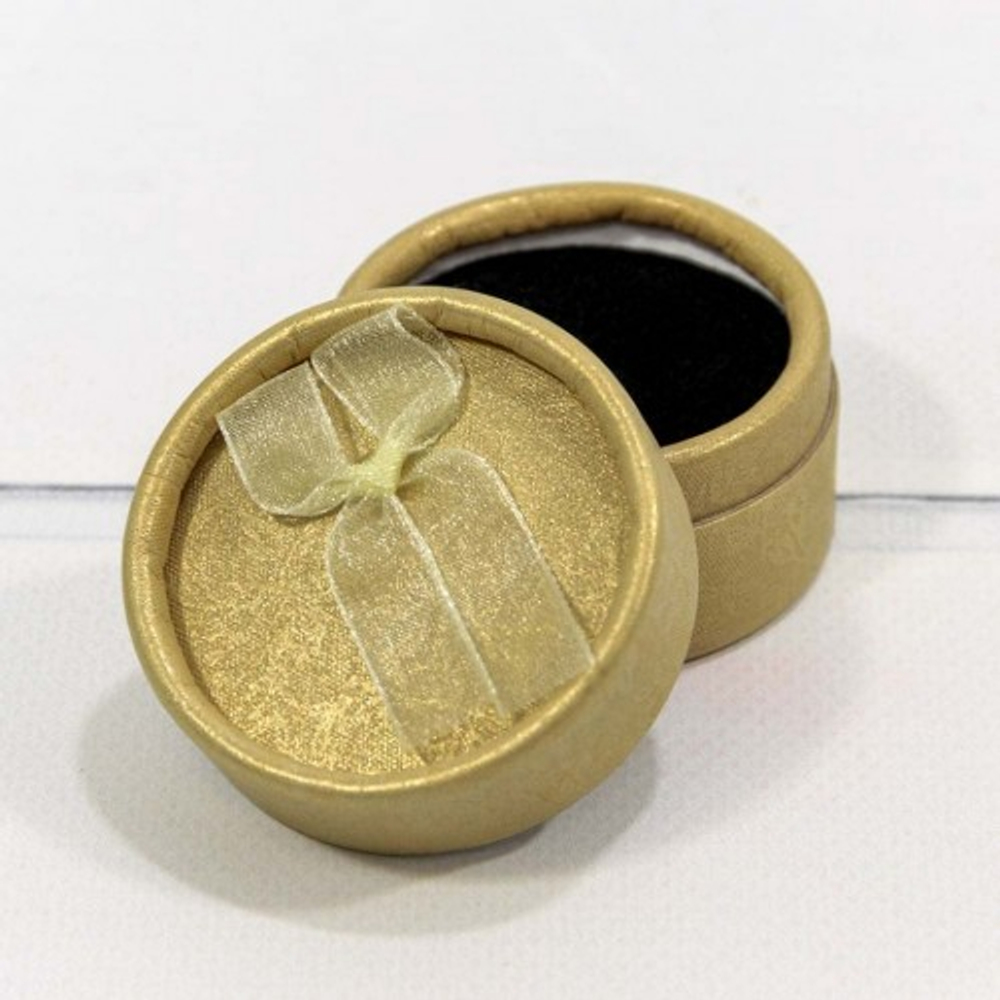 Коробка Ювелирная 5х3 см с бантом (Бежевый)