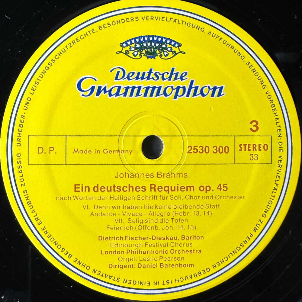 Брамс - Немецкий реквием / 4 строгих напева 2LP (Германия 1973г.)