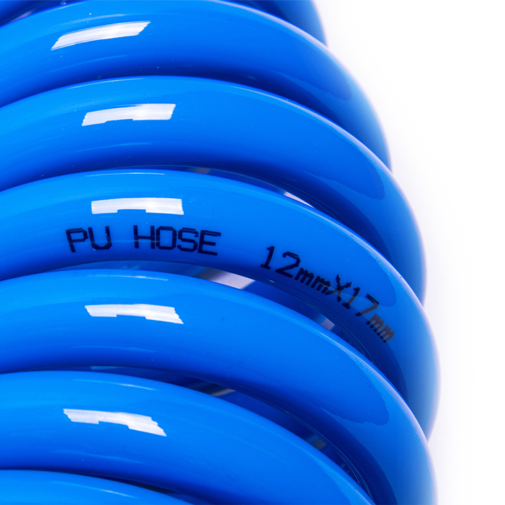 Шланг воздушный спиральный пневматический 12/17 мм, 15 метров, HS121715