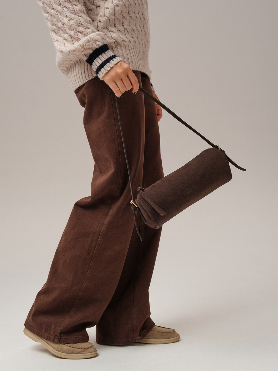 Замшевая сумка DBR 31343 темно-коричневый