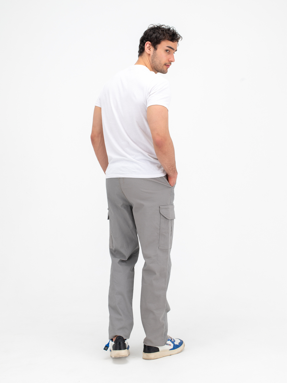 Карго джоггеры прямые. Серые
