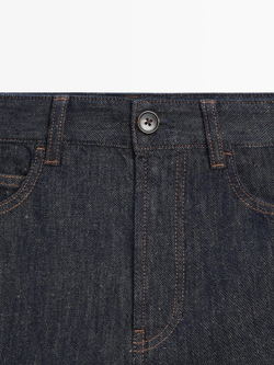 Massimo Dutti Джинсовые шорты со средней посадкой, темно-синий