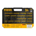 Набор инструментов, 1/2", 1/4", CrV, S2, пластиковый кейс, 94 предмета Denzel