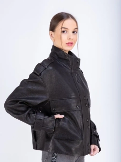Куртка женская кожаная оверсайз