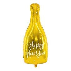 ПД Фигура, Бутылка шампанского, Happy New Year, Золото, 33"/82 см * 13"/32 см, 1 шт. (В упаковке)
