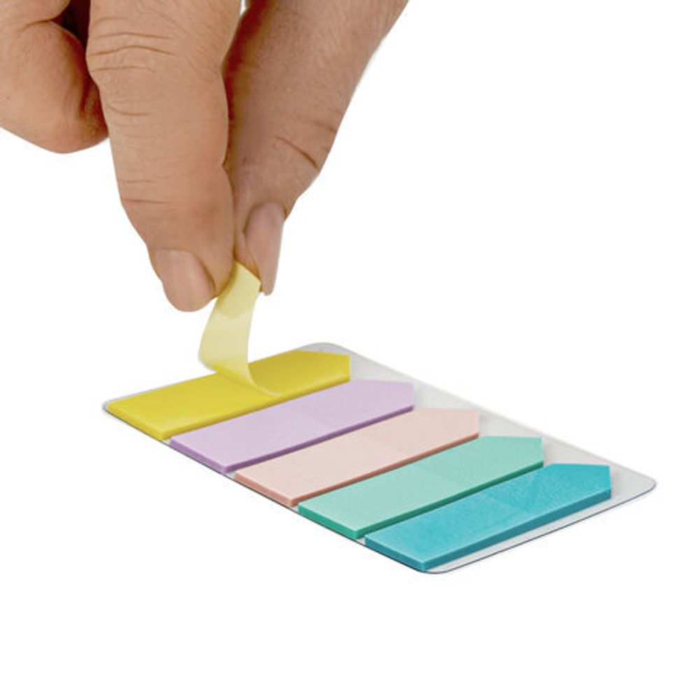 Закладки клейкие пастельные BRAUBERG MACAROON "СТРЕЛКИ" 50х14 мм, 125 штук (5 цветов х 25 листов), 115211