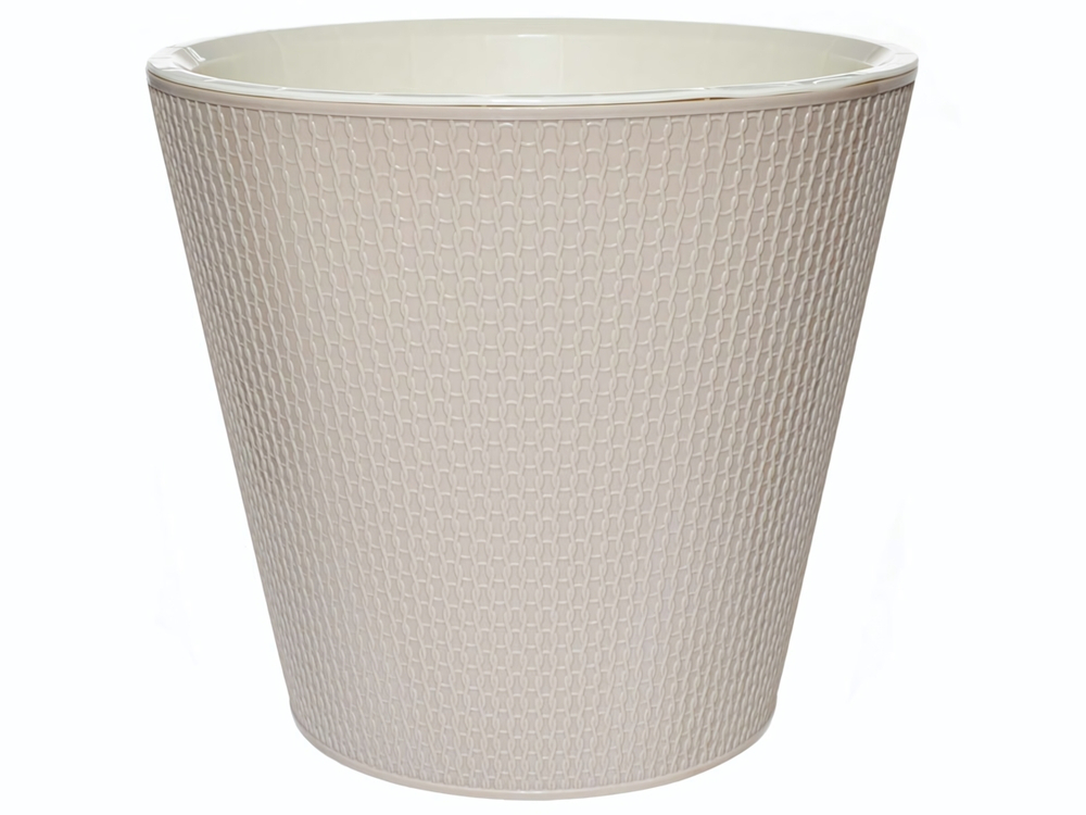 Горшок цветочный Velvet D330мм 16л на колесиках (бежевый)