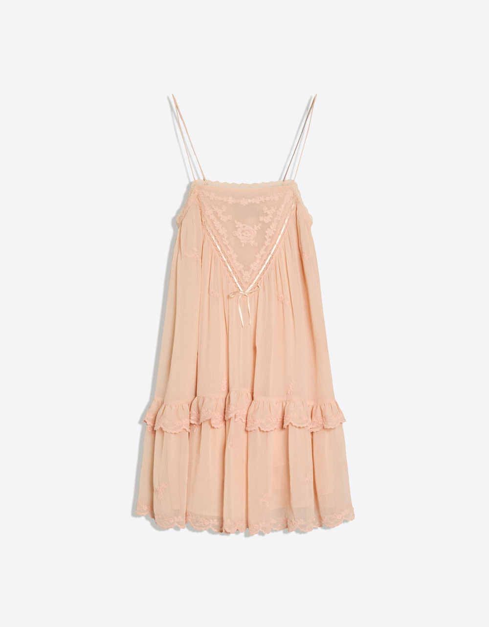 БОХЕМНОЕ МИНИ-ПЛАТЬЕ - BERSHKA
