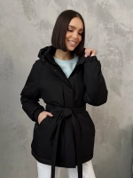 Куртка весенняя удлиненная с капюшоном