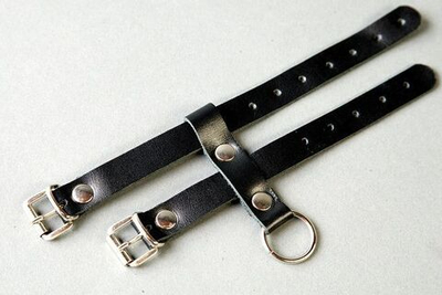 Сбруя на фаллос из кожанных ремешков (Цвет: черный)