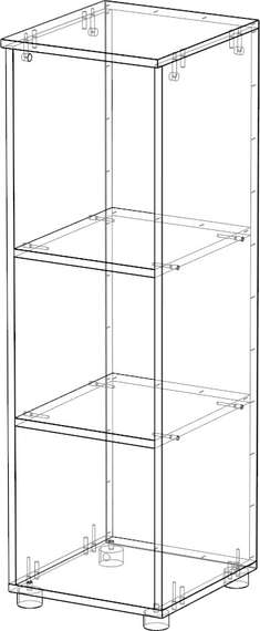 Стеллаж средний узкий Стандарт-Pro ясень шимо темный