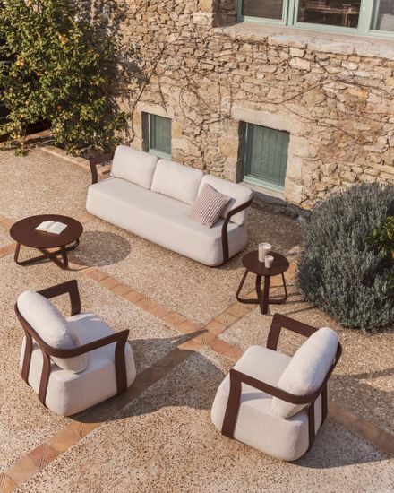 Уличный столик Tamaris из алюминия коричневого цвета Ø48 см