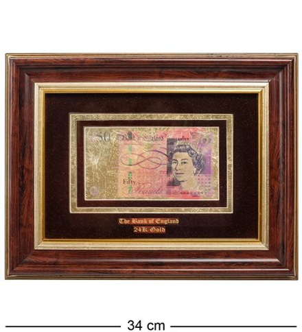 Gold Leaf HB-005 Панно «Банкноты 50 GBP (фунт стерлингов) Англия»