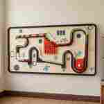 Детская интерактивная стена «Маршрут роботов», с шариковым лабиринтом