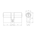 Цилиндровый механизм (AZ100/90) AZ1000Key90 (30+10+50) CP хром