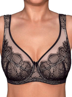Бюстгальтер с мягкой чашкой с кружевом Divine (Размер: 95B) (Цвет: черный с бежевым)