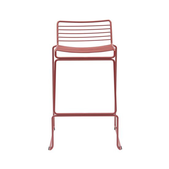 Стул металлический полубарный Hero бордовый с подушкой