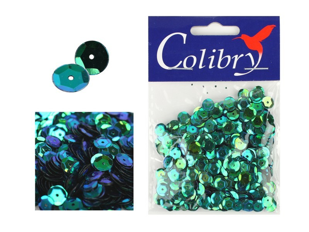 Пайетки граненые голографические-10гр-6мм-Colibry