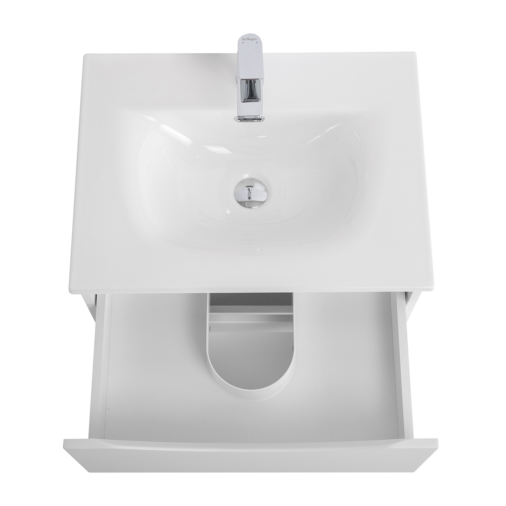 Тумба с раковиной подвесная BelBagno MARINO-CER-N-700-2C-SO-BO-P Bianco Opaco, раковина белая BB-8099-70