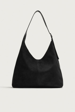 ZARA ОДНОТОННАЯ СУМКА-ШОПЕР, ЧЕРНЫЙ