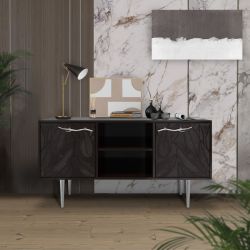 Тумба под ТВ Арт Колор leaves 117см Стайл Сильвер Терпкий коричневый