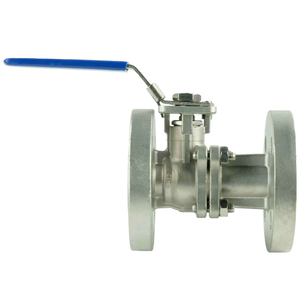 Stainless steel ball valve Elephant BV.F.Fb.316.200 290-720 psi, full port, flanged connection Class 150/300, with ISO 5211 mounting pad and handle