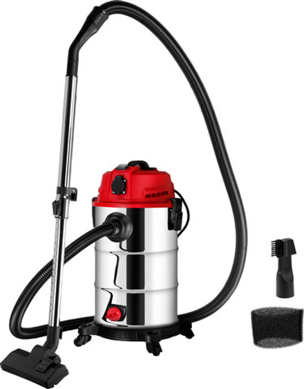 Пылесос строительный WORTEX VC 3014 WS 1200 Вт, 30 л, провод 4.5 м, шланг 2 м