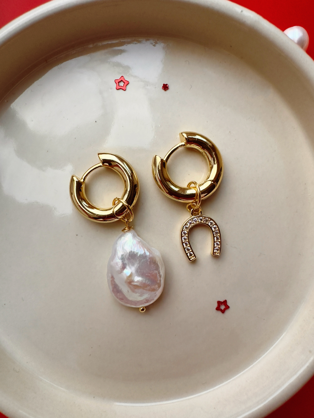 Серьги Удача с жемчугом