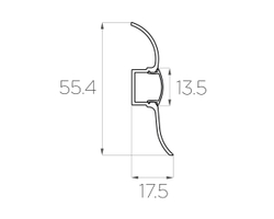 Профиль плинтус LC-LPL-1650-2 Anod