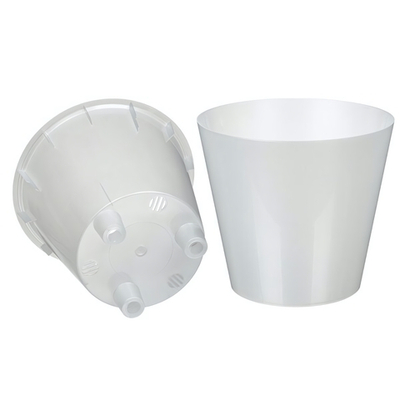 Горшок для орхидей D160мм, 1,6л с дренажной вставкой (белый перламутр)