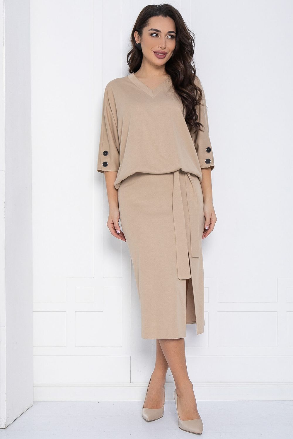 Платье Вэнсдей (бежевое) П12577-4 LT Collection