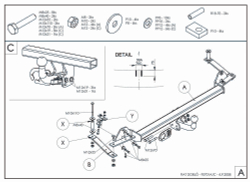 Фаркоп оцинкованный Galia F070C для FIAT Doblo 2001-2010(паспорт и сертификат в комплекте)(без электрики)