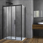 Душевой уголок Софт (Soft) Vincea VSR-3SO9013CLB, 1300*900, черный, стекло прозрачное