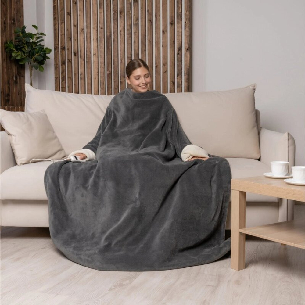Электрический плед с рукавам EcoSapiens COMFY (серый)