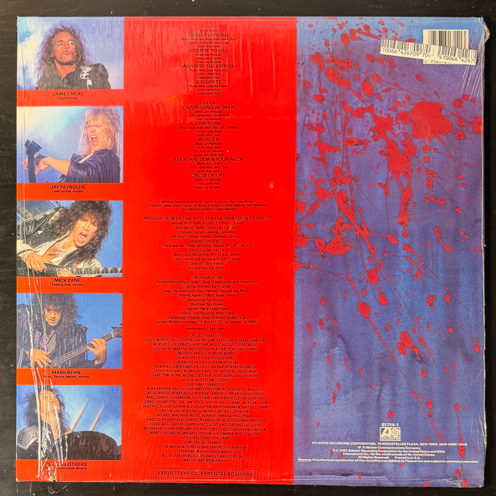 Malice ‎– License To Kill (США 1987г.) Т