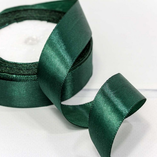 Лента Атласная Сатин 2,5 см Глубокая синевато-зелёная