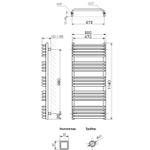 Полотенцесушитель Terma ALEX 1140/500 RAL 9005 черный матовый