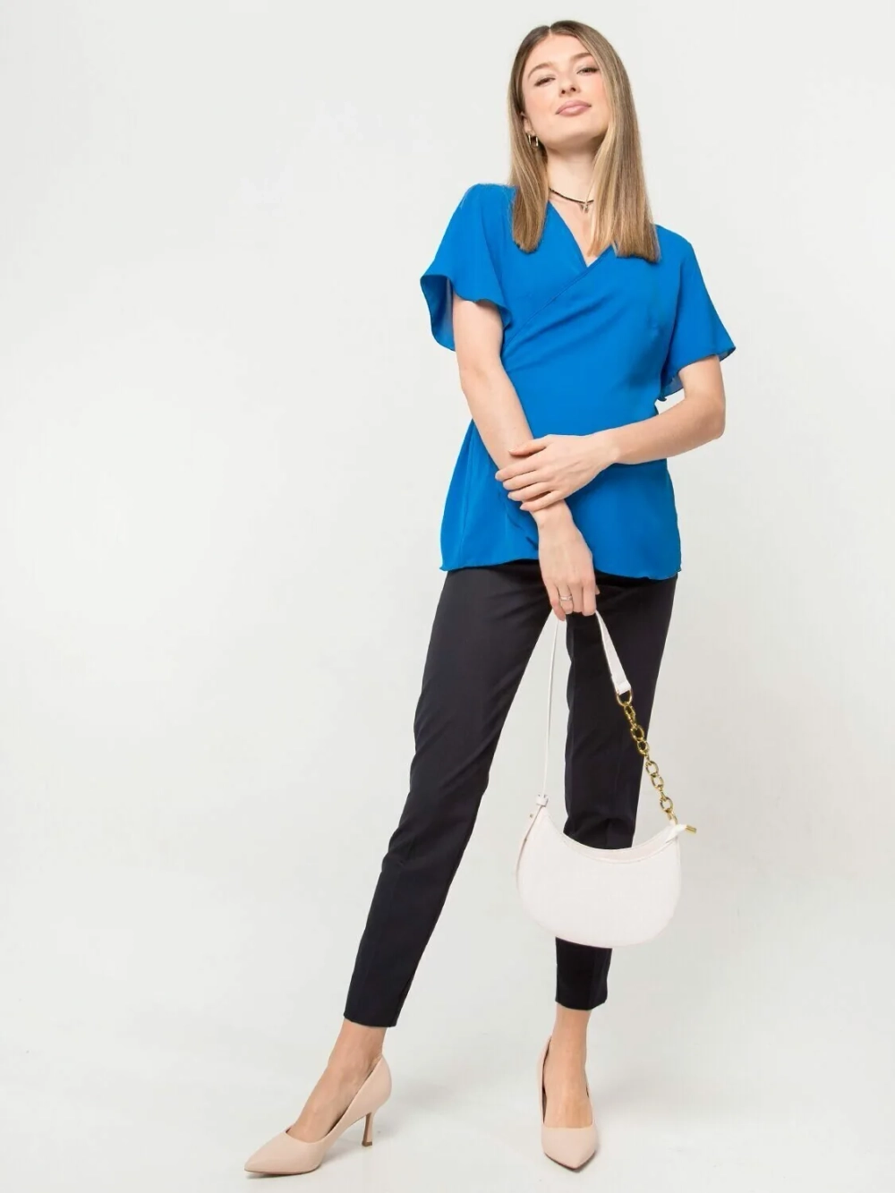 Брюки укороченные 7/8 для беременных 3347 т.синий