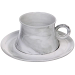 Чайная пара «Мрамор» (кружка 200мл+блюдце), серая