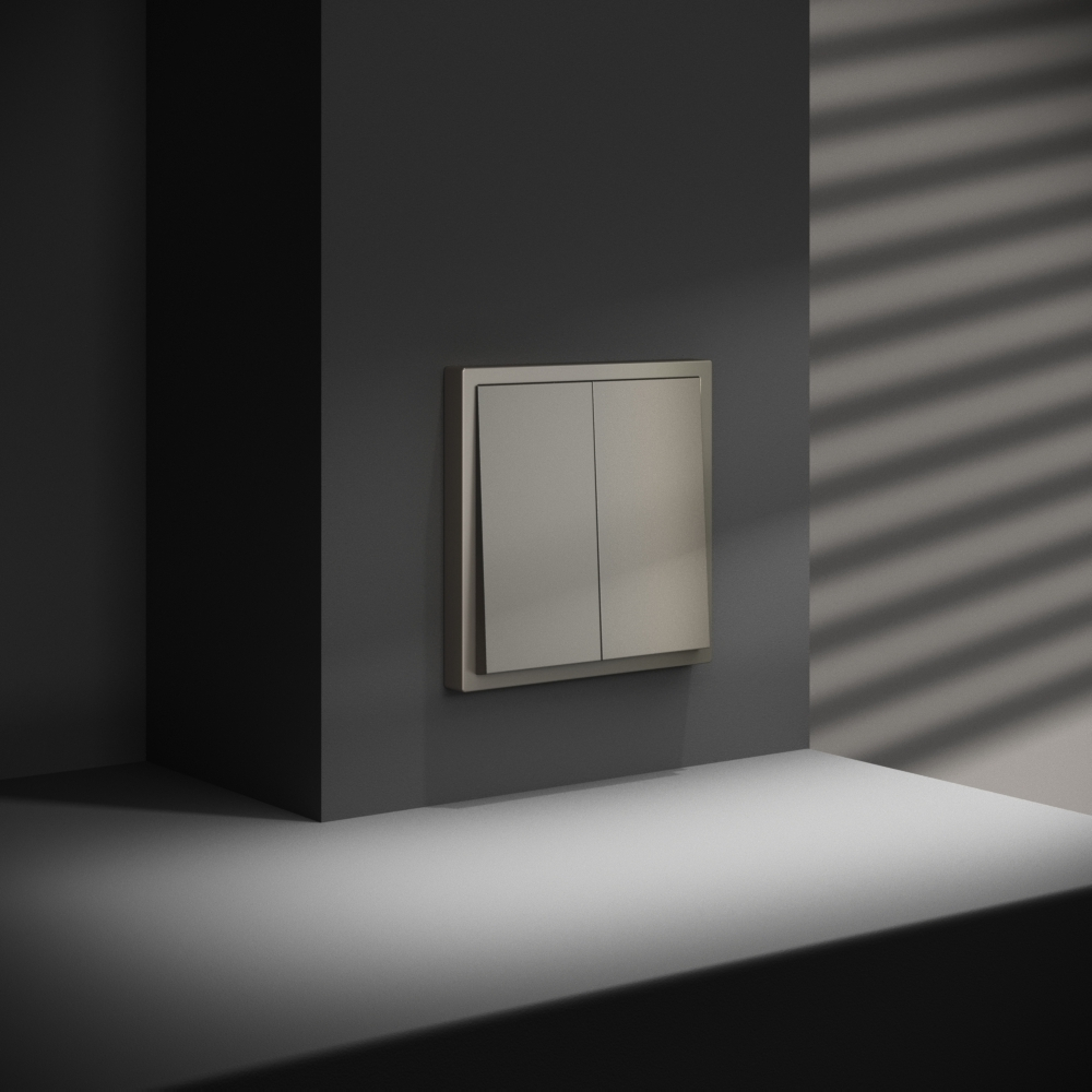 Перекрестный переключатель встраиваемый VOLTUM S70 двухклавишный 10А, (шелк)