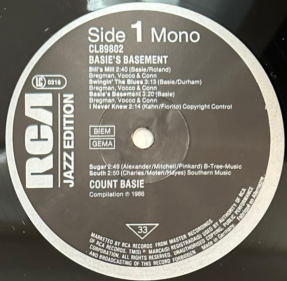 Count Basie- Basie's Basement (Европа 1986г.)