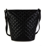 Вместительная женская маленькая чёрная сумочка из искусственной кожи 28х26х14 см COSCET М-СД-146