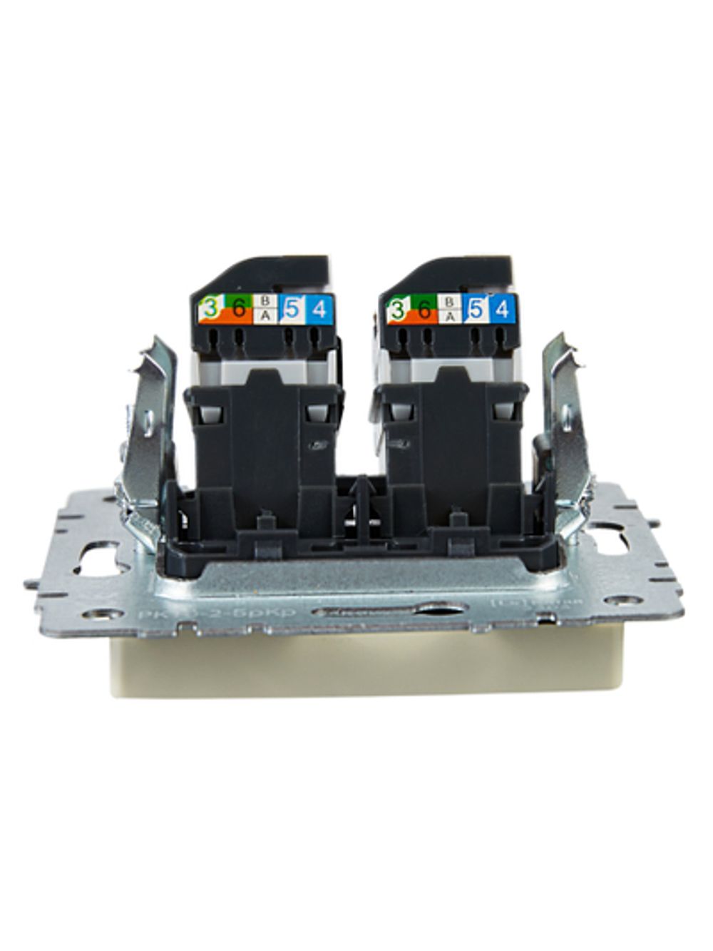 BRITE Розетка компьютерная двойная RJ45 кат.5E РК10-2-БрКр бежевый IEK