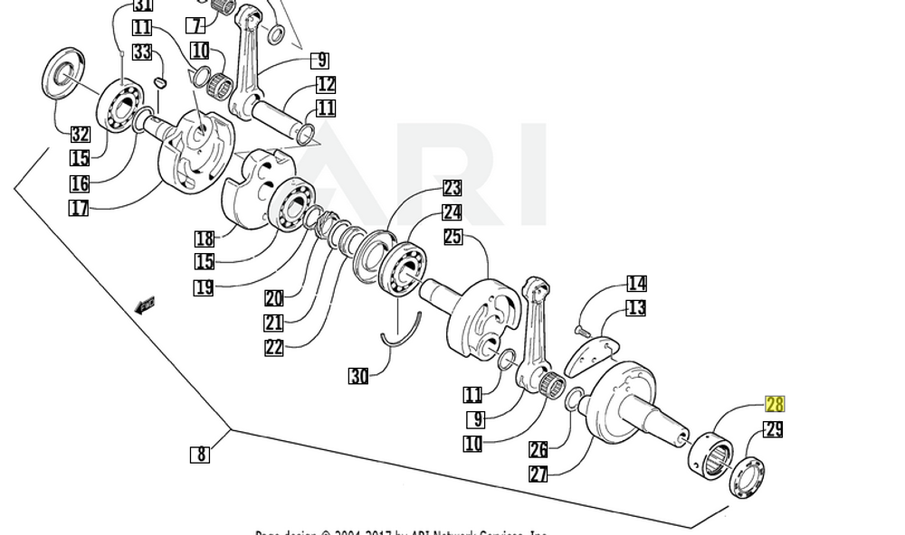 Подшипник колен.вала Arctic Cat 3005-994