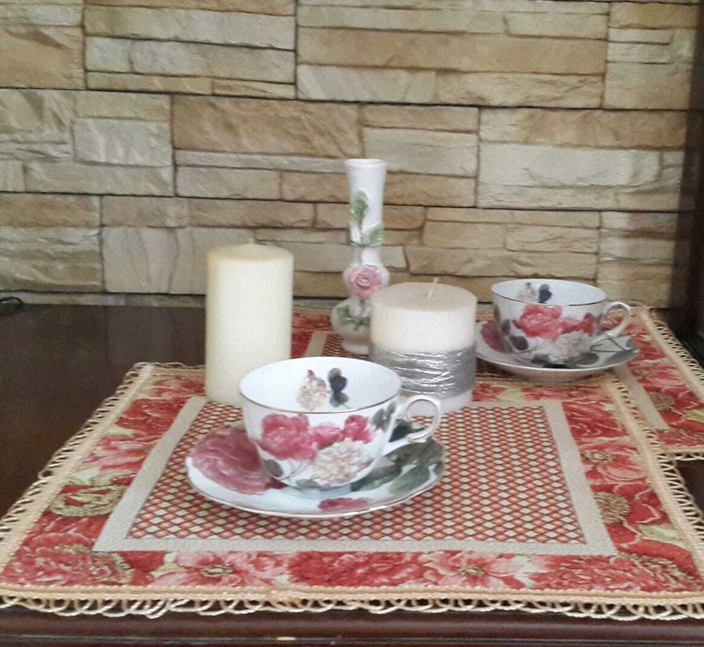 Набор Декоративных гобеленовых салфеток (33х37) Розовая - 2 шт.