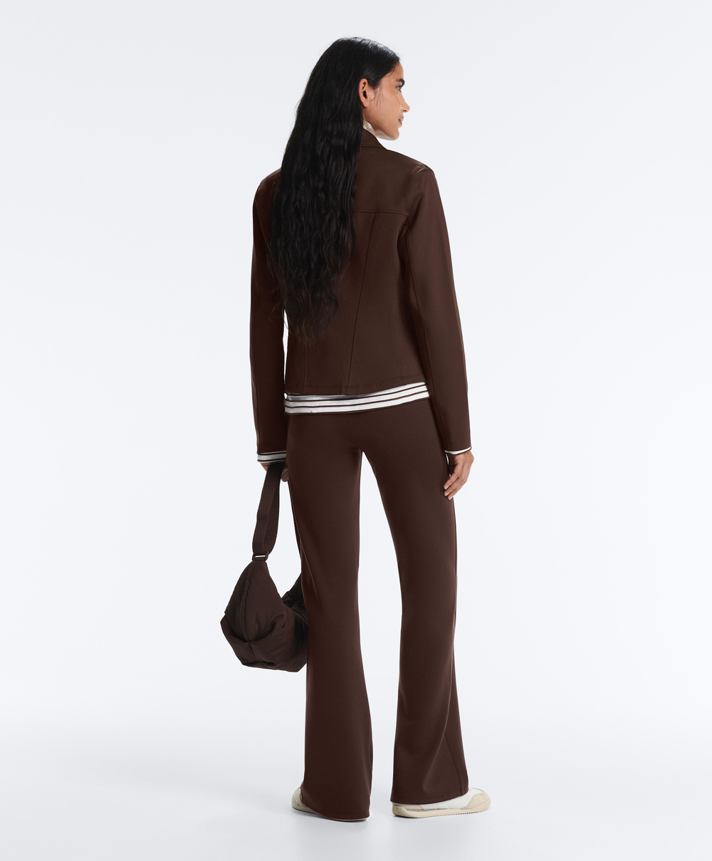 OYSHO Расклешенные брюки с высокой посадкой и эффектом неопрена, коричневый