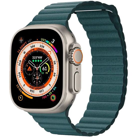 Apple Leather Loop for Apple Watch 42|44|45|49mm M Peacock «Павлиний синий» MXPM2ZM/A