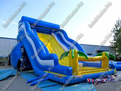 Большой надувной батут-горка "Волна - 2", 16*7*11 м