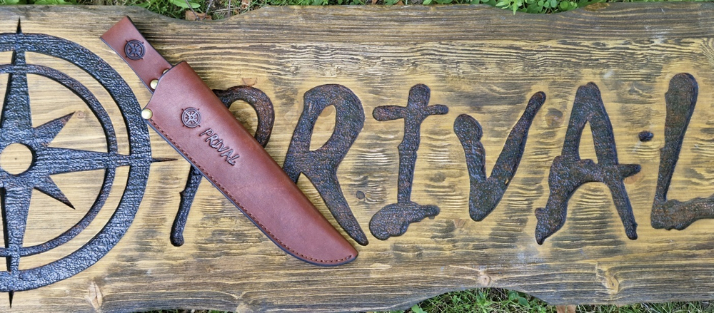 Ножны-чехол для ножа кожаный без гарды Prival Н1 Premium,  для клинка  до 190х45мм